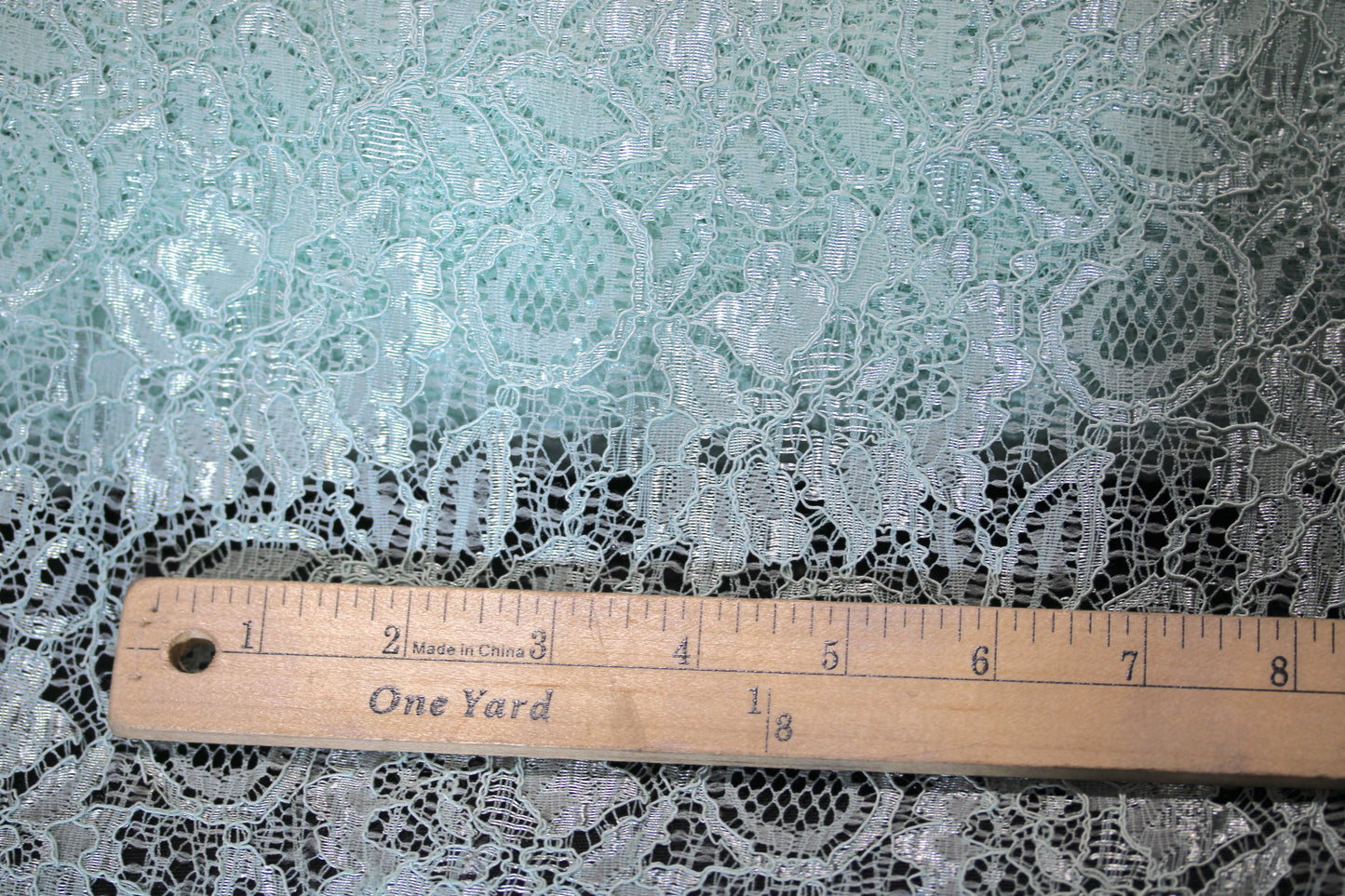 EMBROIDERED 3D FLORAL LACE ULTRA SOFT FABRIC SOFT AQUA 56" WIDE BY THE YARD