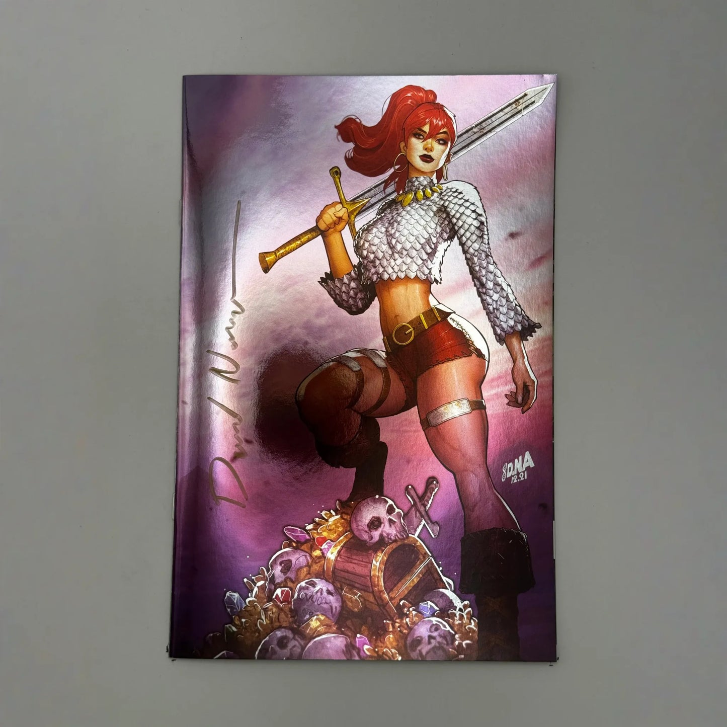 [SIGNED by David Nakayama] IMMORTAL RED SONJA #1 DAVID NAKAYAMA EXCLUSIVE FULL FOIL VIRGIN VAR (11/30/2022)