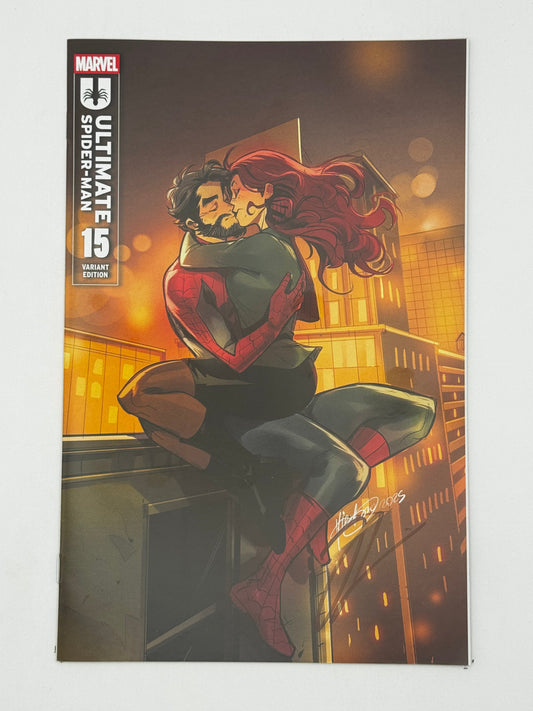 [Signed by Hickman] Ultimate Spider-Man #15 Unknown Comics Andolfo Exclusive Var [INST]