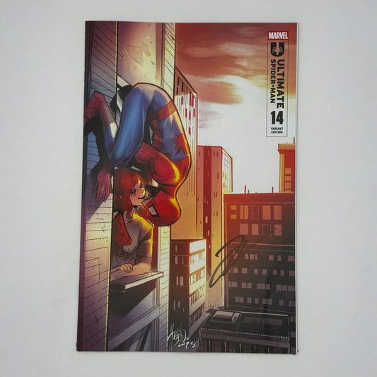 [Signed by Hickman] Ultimate Spider-Man #14 Unknown Comics Andolfo Exclusive Var [INST]