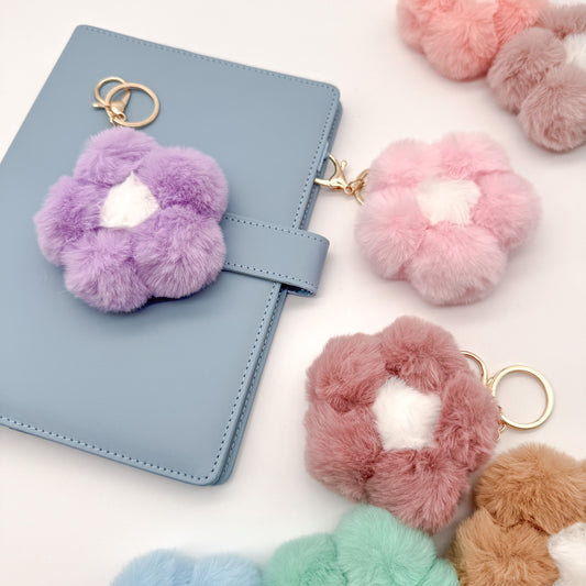 Flower Pom Pom Keychain