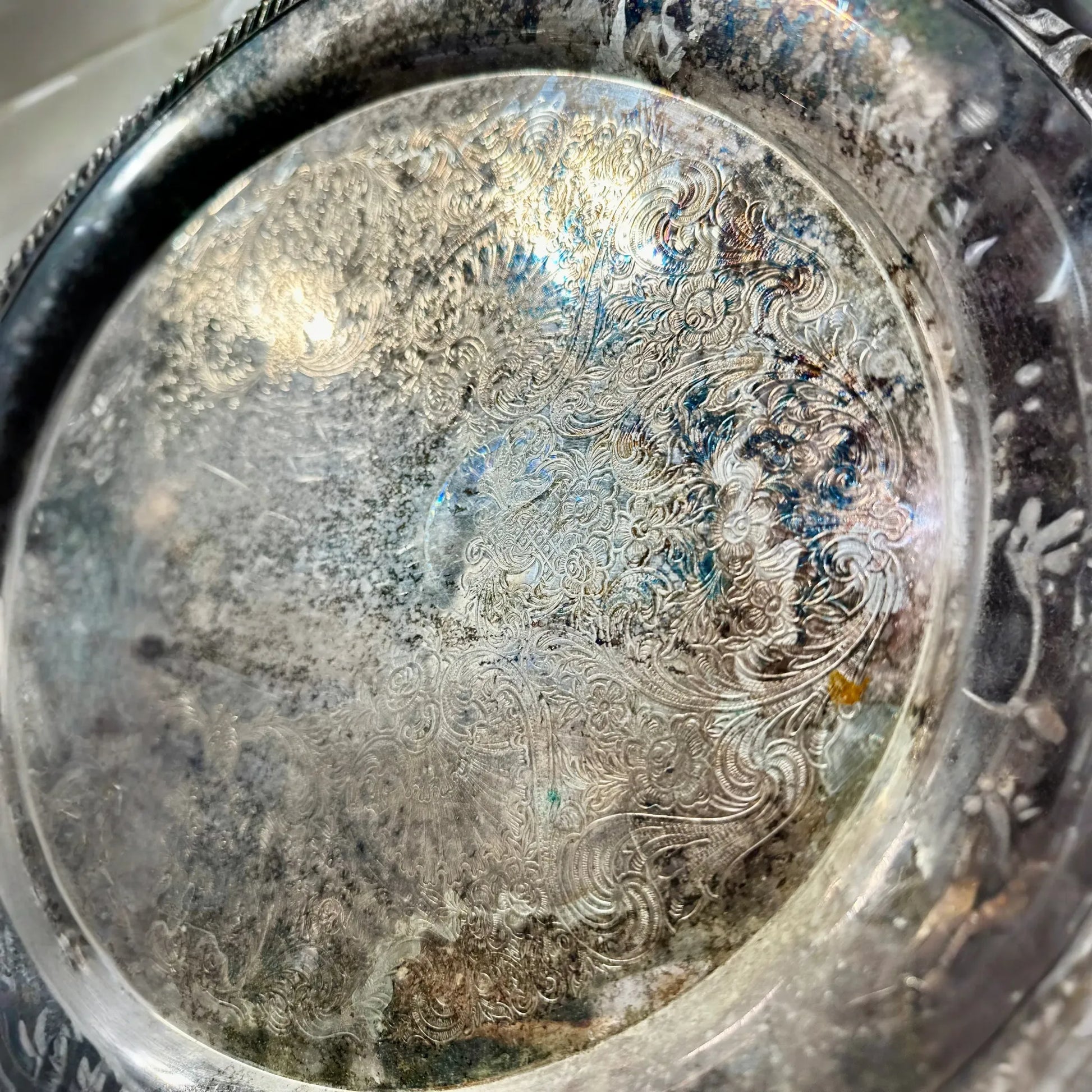 Vintage Silver Oval Serving Tray