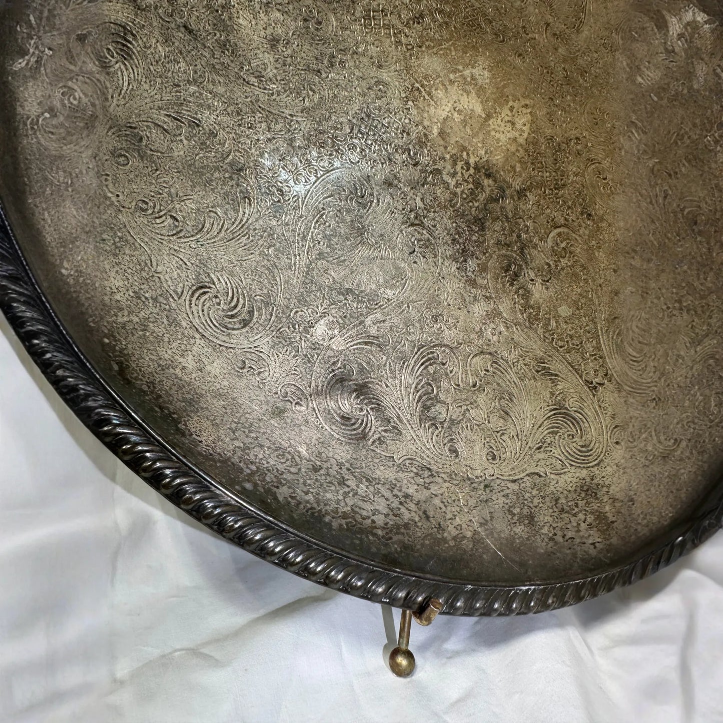 Vintage Silver Oval Serving Tray