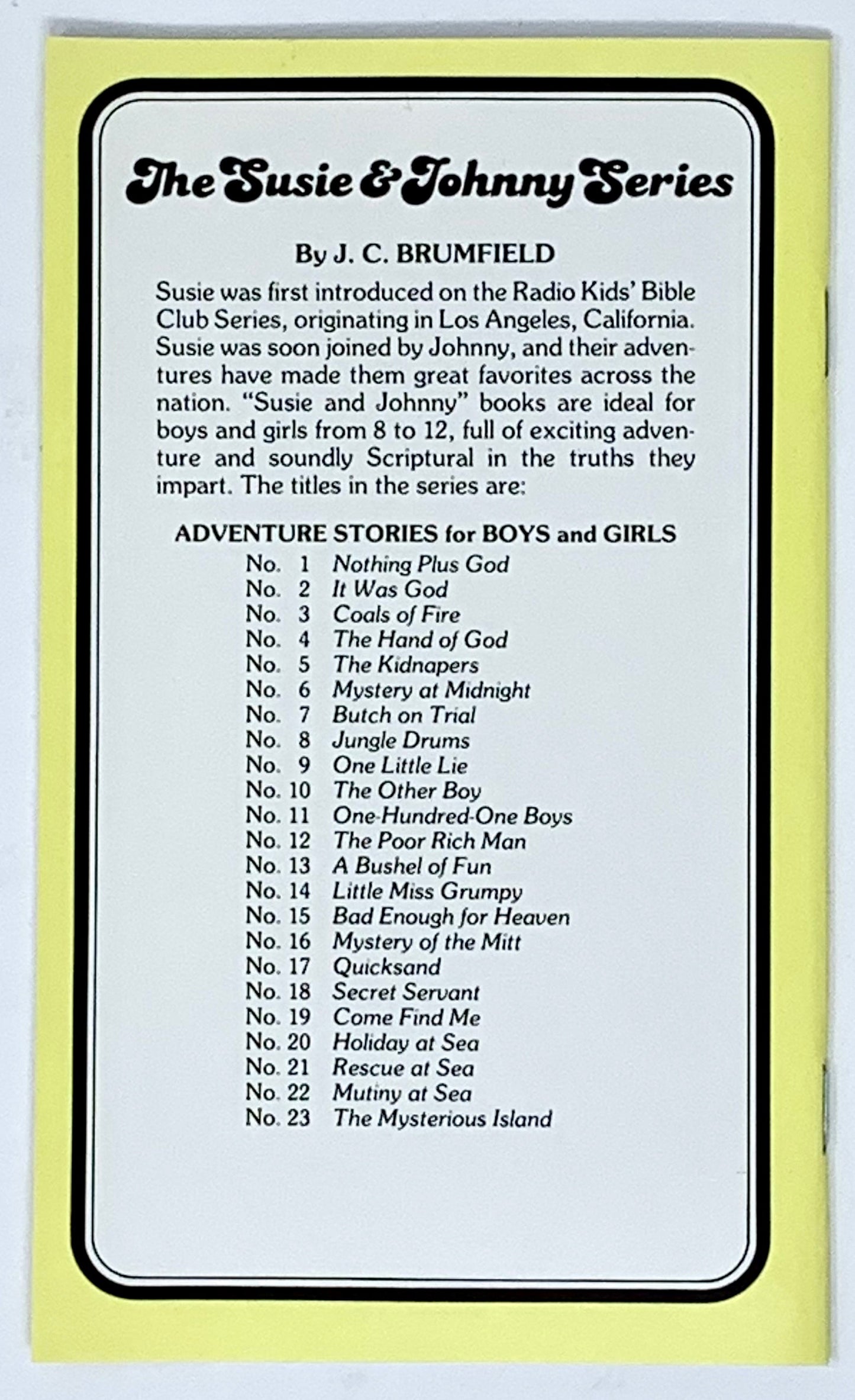 50460 THE SUSIE & JOHNNY BOOK SERIES COMPLETE SET