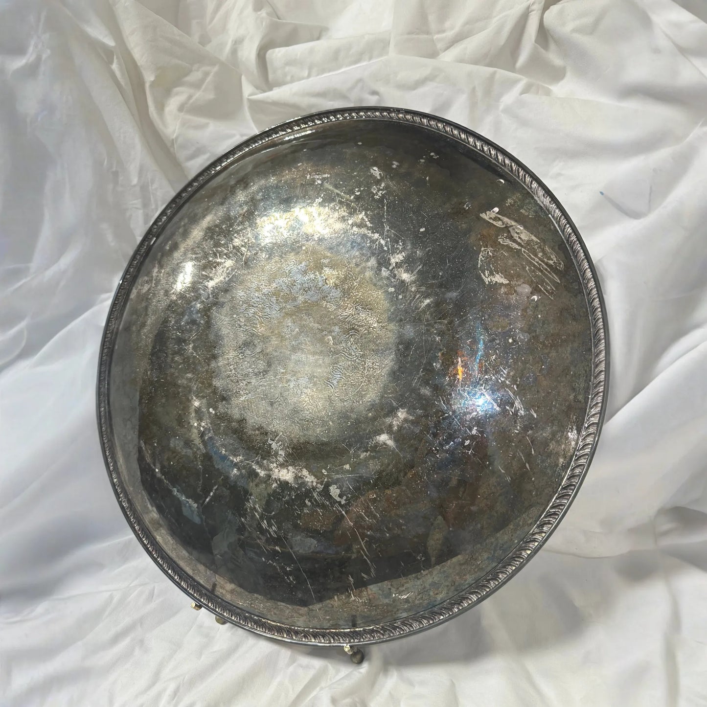 Vintage Silver Oval Serving Tray