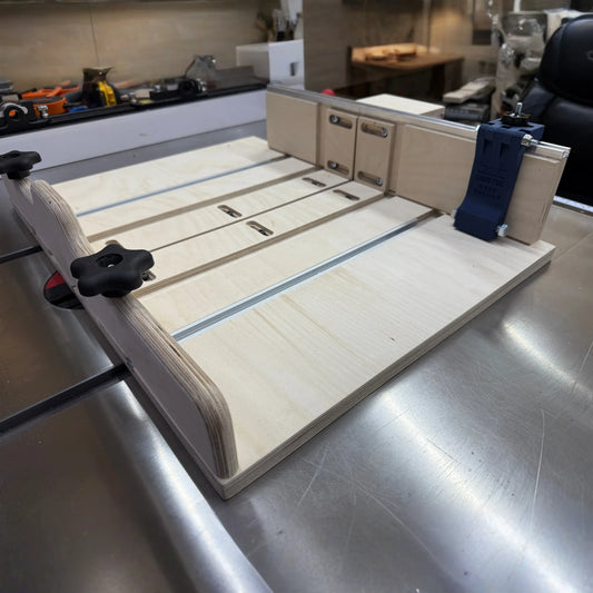 Flip Stop Stop Block for Woodworking for standard 4" fence with a T-Track on top