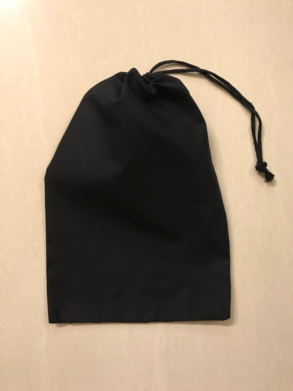 10x12 Inches Reusable Eco-Friendly Cotton Single Drawstring Bags Black Color