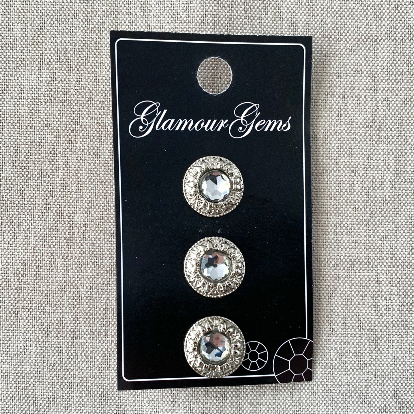 5232 Fancy - Glamour Gems - Shank Button - 16mm - Silver Clear