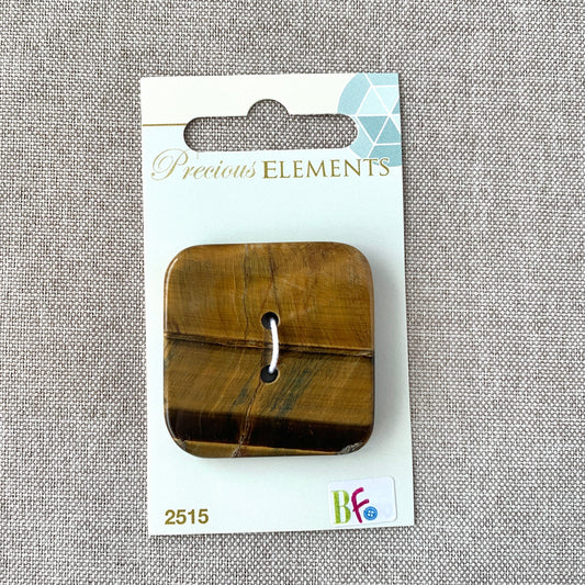 Tigers Eye - Precious Elements - 2 Hole - 38mm - Brown