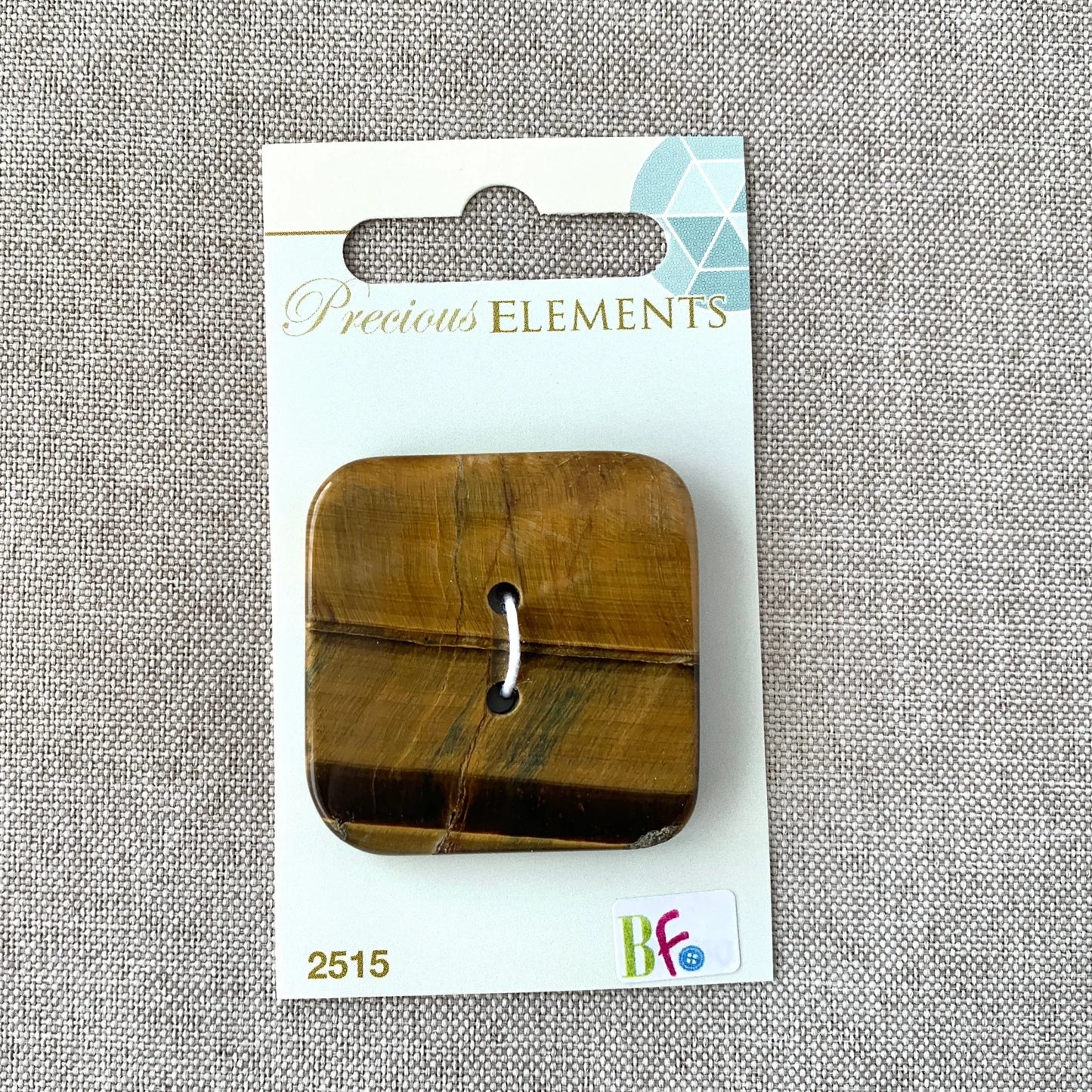 Tigers Eye - Precious Elements - 2 Hole - 38mm - Brown