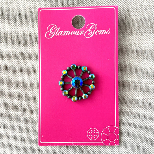 5218 AB - Glamour Gems - Shank Button - 22mm - Black AB