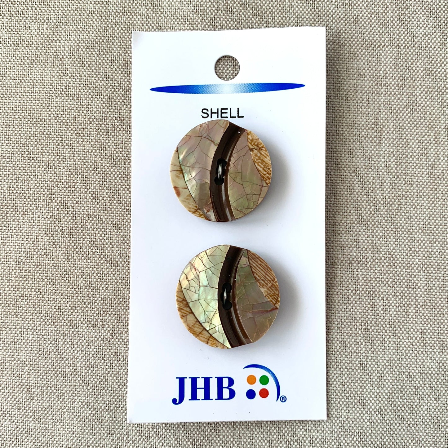 53222 Shell - JHB - 2 Holes - 25mm - Natural