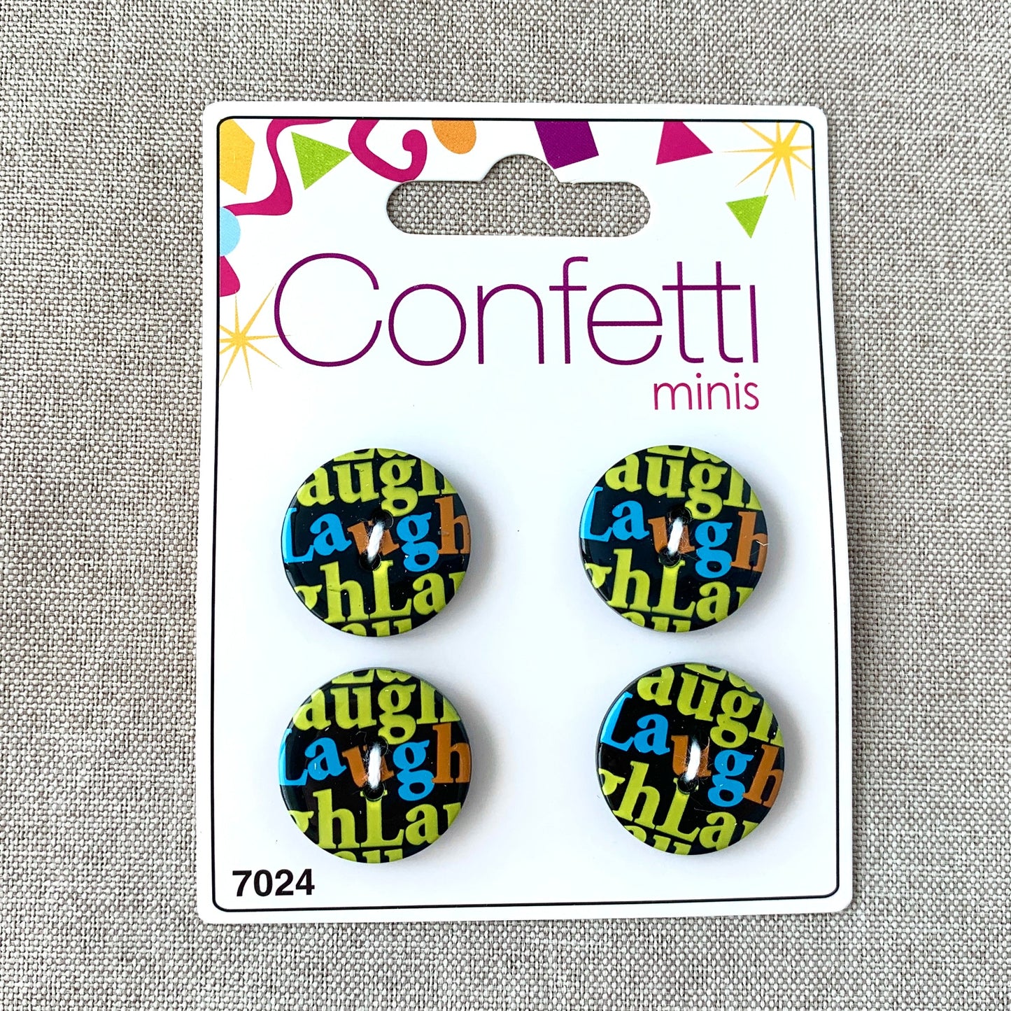 Laugh - Confetti Minis Buttons - 2 Hole