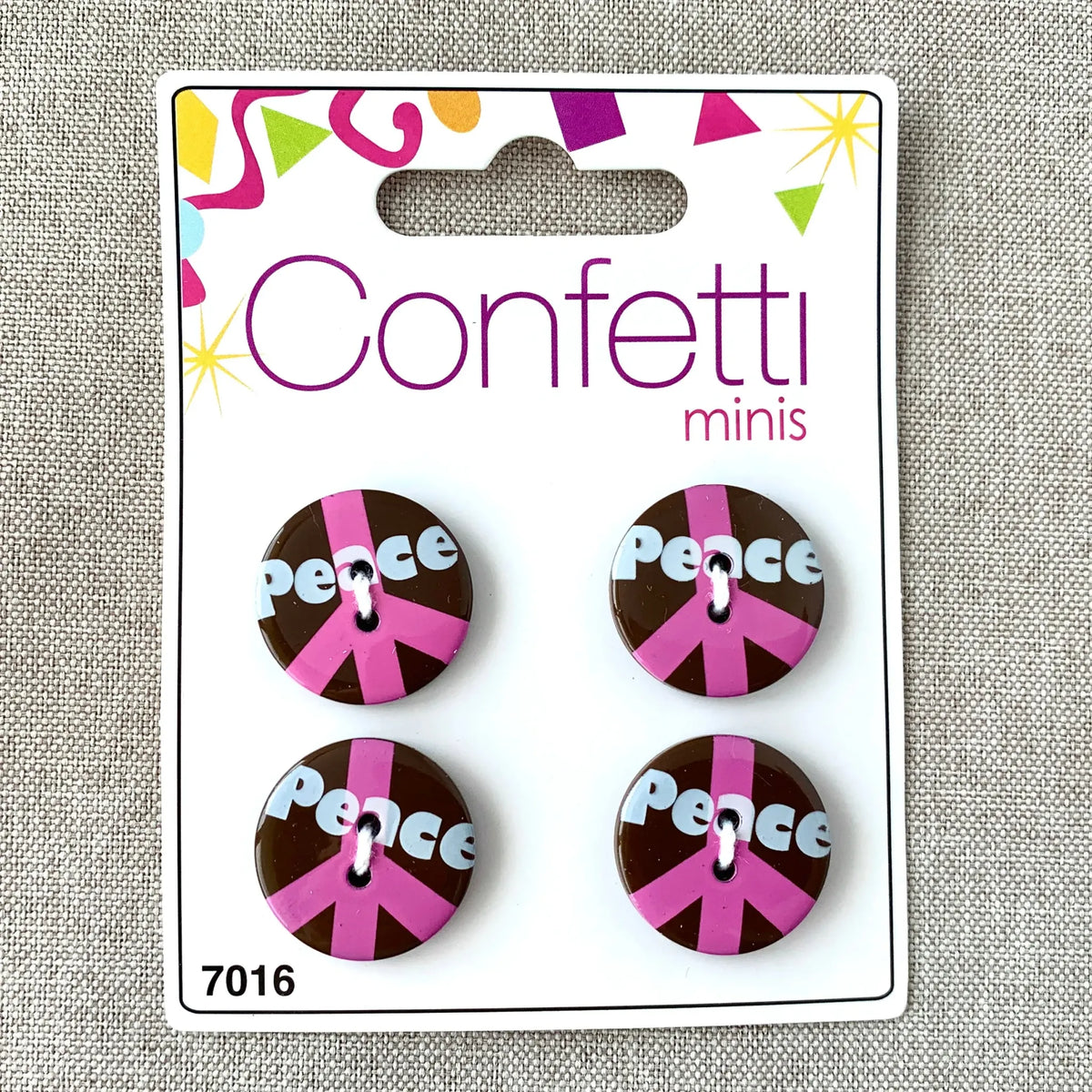 Peace - Confetti Minis Buttons - 2 Hole - 🆕 New Arrivals, All Products, Products from The Attic Exchange, 🎨 Arts + Entertainment, 🎨 Hobbies + Creative Arts - Little Red General Store