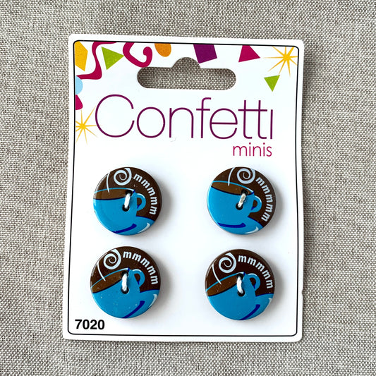 Coffee - Confetti Minis Buttons - 2 Hole