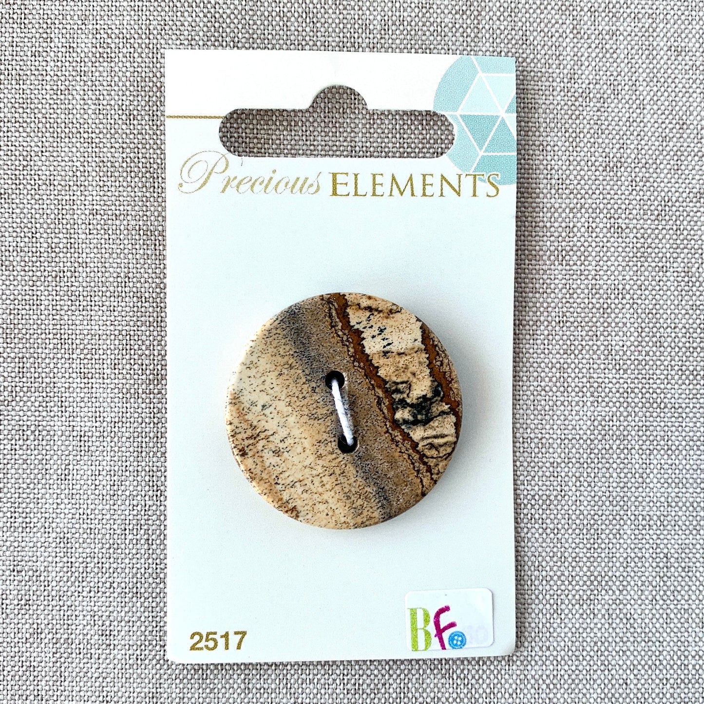 Felsic Sandstone - Precious Elements - 2 Hole - 32mm - Tan