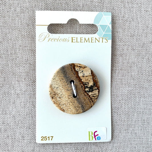 Felsic Sandstone - Precious Elements - 2 Hole - 32mm - Tan