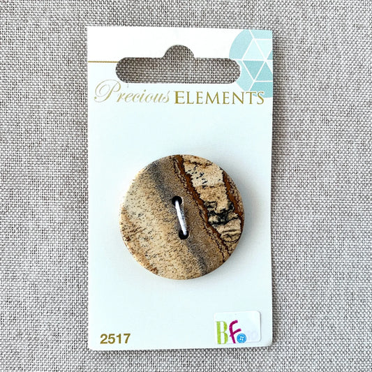 Felsic Sandstone - Precious Elements - 2 Hole - 32mm - Tan