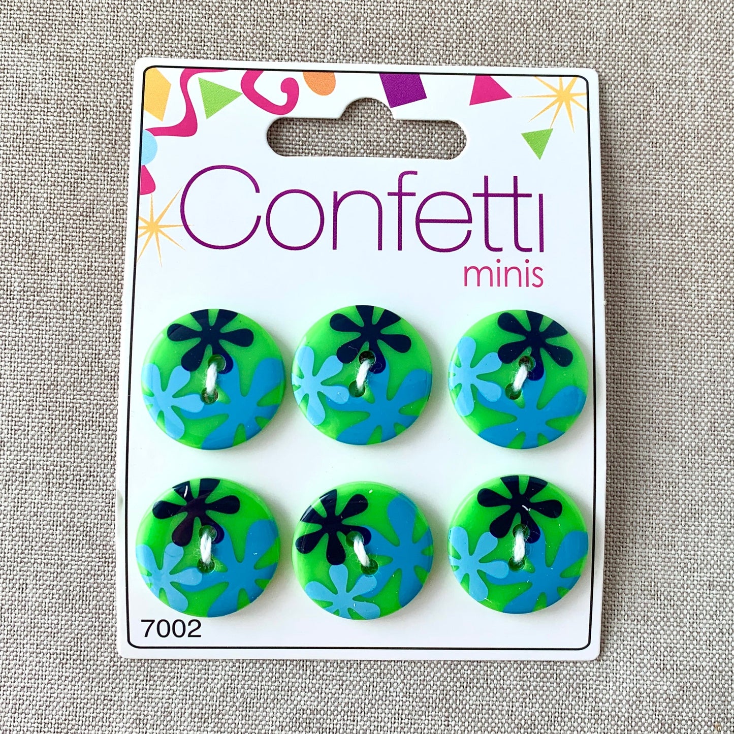 Mod Green - Confetti Minis Buttons - 2 Hole