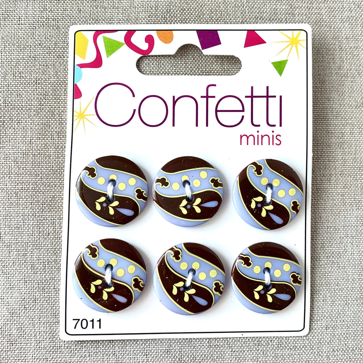 Paisley - Confetti Minis Buttons - 2 Hole - 🆕 New Arrivals, All Products, Products from The Attic Exchange, 🎨 Arts + Entertainment, 🎨 Hobbies + Creative Arts - Little Red General Store