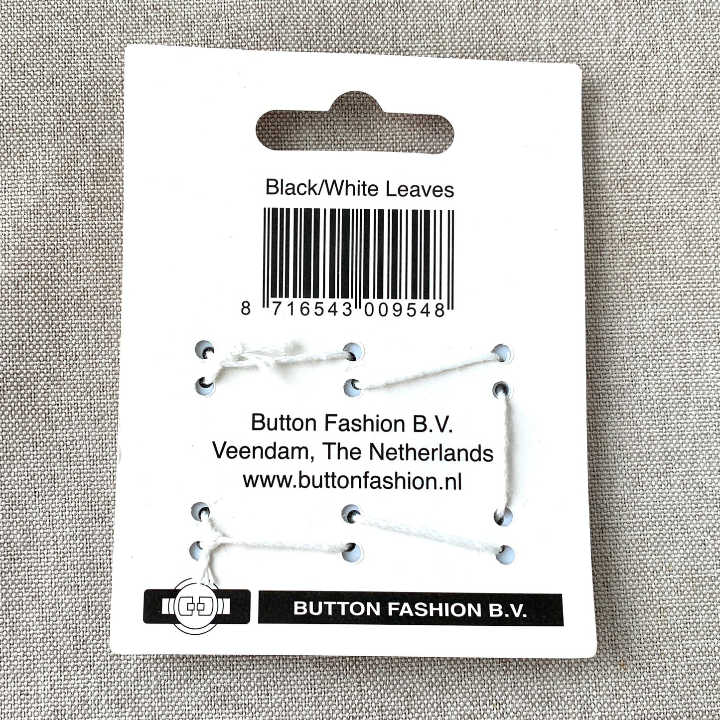 Black White Leaves - Confetti Minis Buttons - 2 Hole