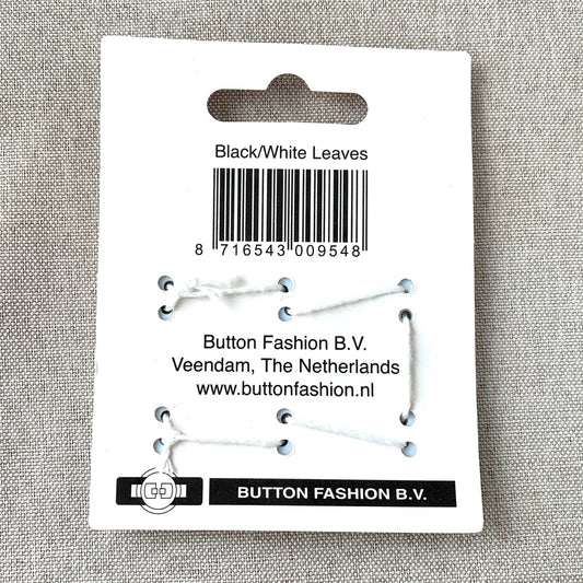 Black White Leaves - Confetti Minis Buttons - 2 Hole