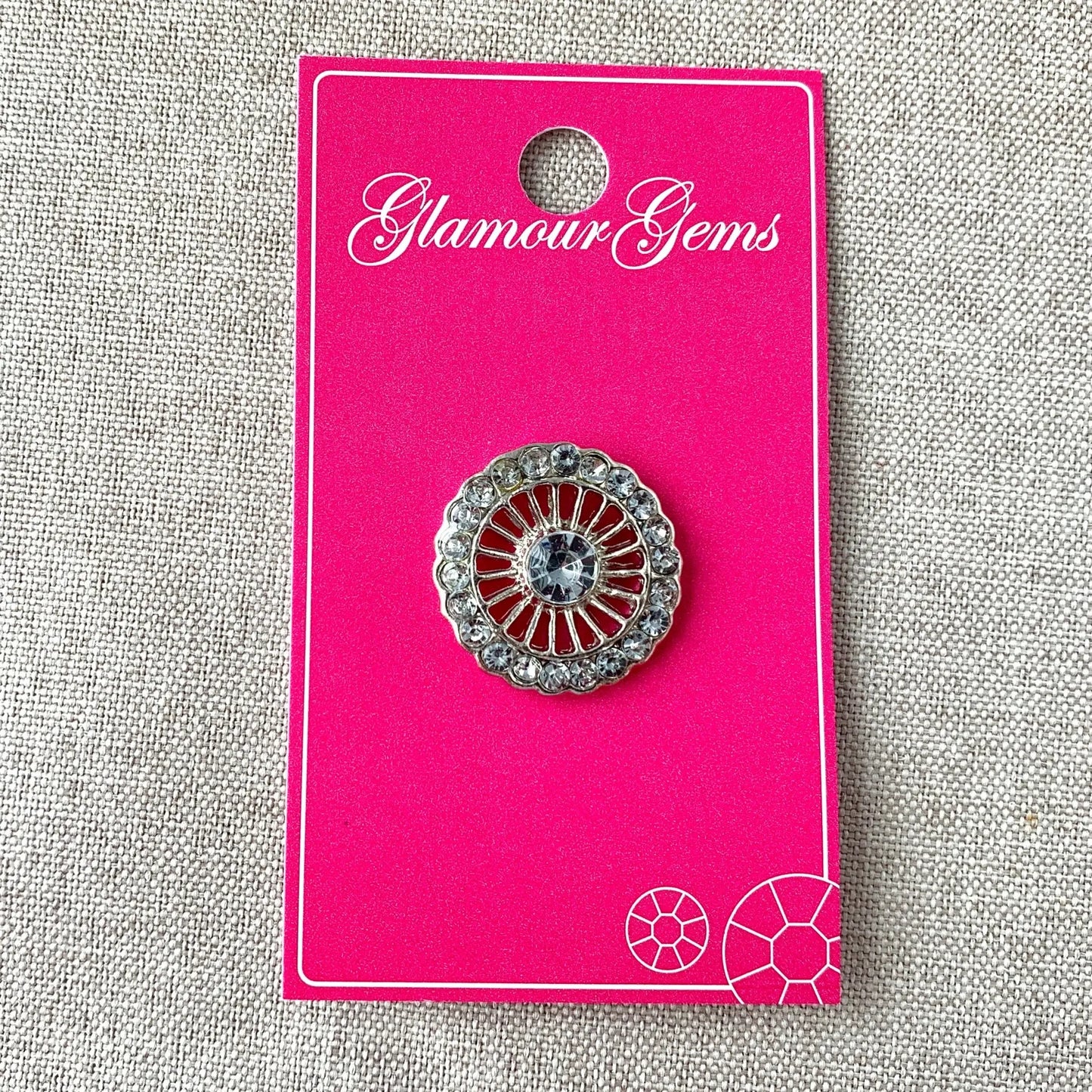 5217 Bespoke - Glamour Gems - Shank Button - 22mm - Clear