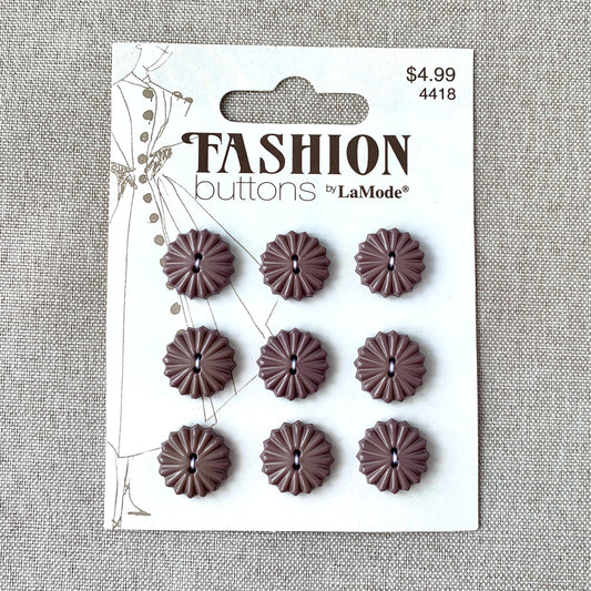 4418 Vintage Mauve Fan - La Mode Fashion - 2 Holes - 16mm - Mauve Purple