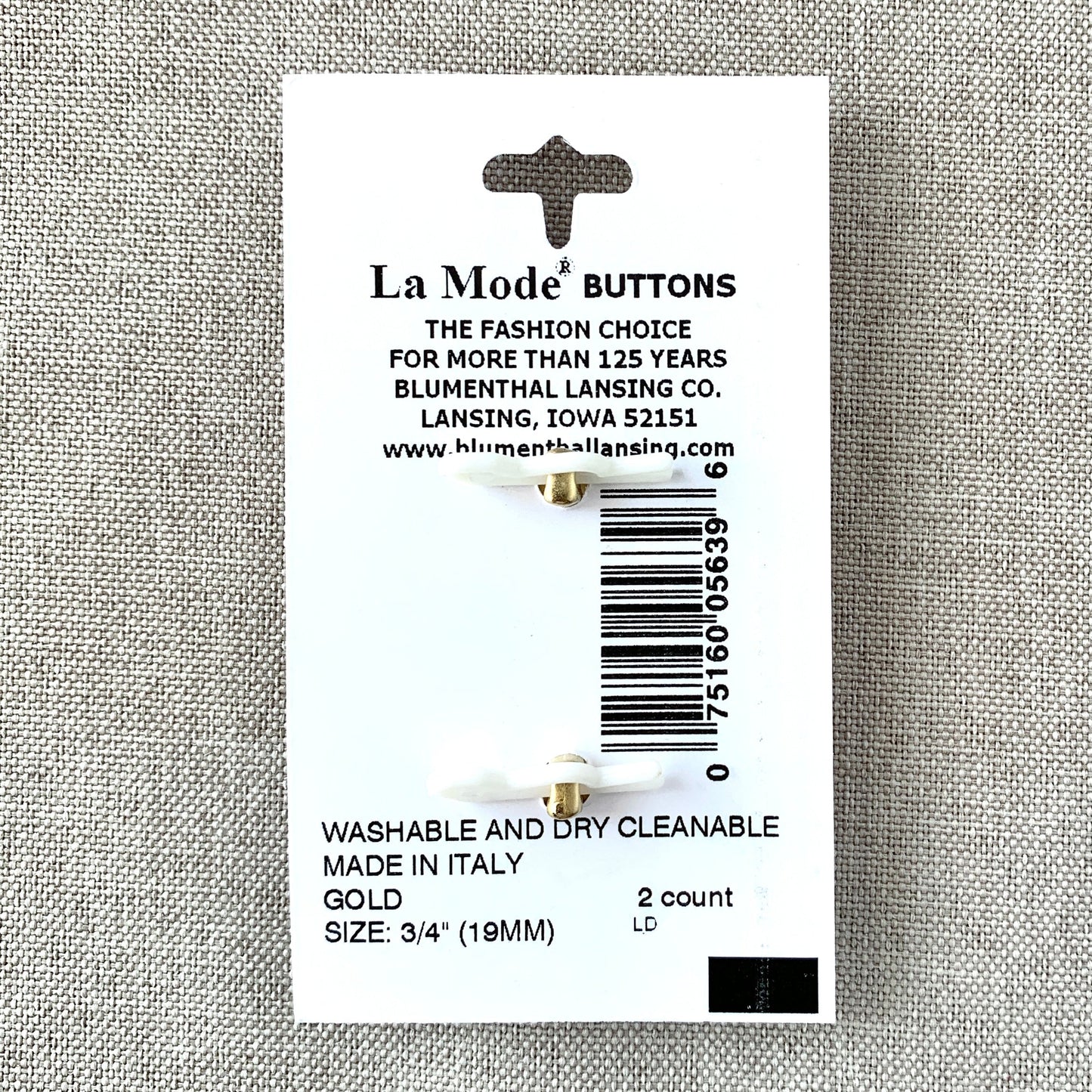 26998 Geometric Gold Rectangle - La Mode - 1 Hole - 19mm - Gold