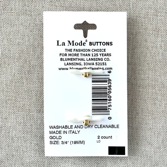 26998 Geometric Gold Rectangle - La Mode - 1 Hole - 19mm - Gold