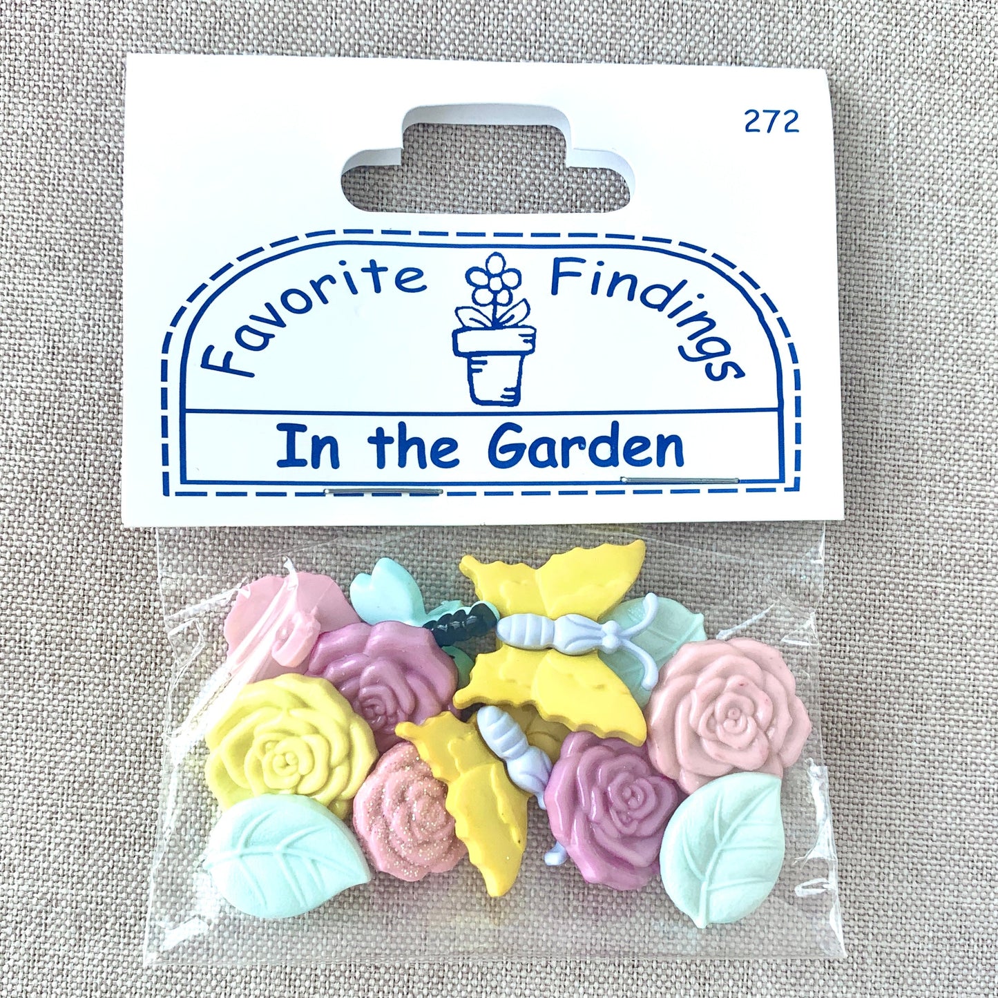 272 In The Garden - Favorite Findings - 1 Hole Shank Button - - Pastel