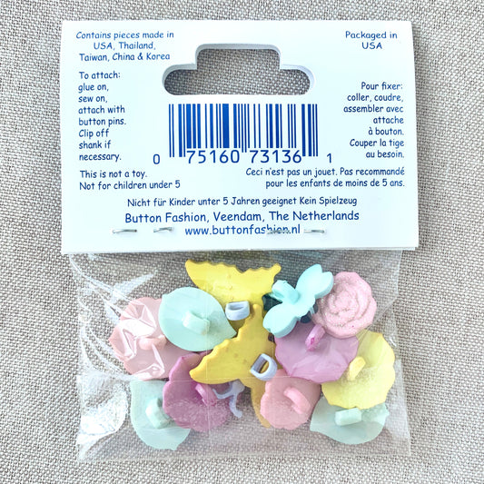 272 In The Garden - Favorite Findings - 1 Hole Shank Button - - Pastel