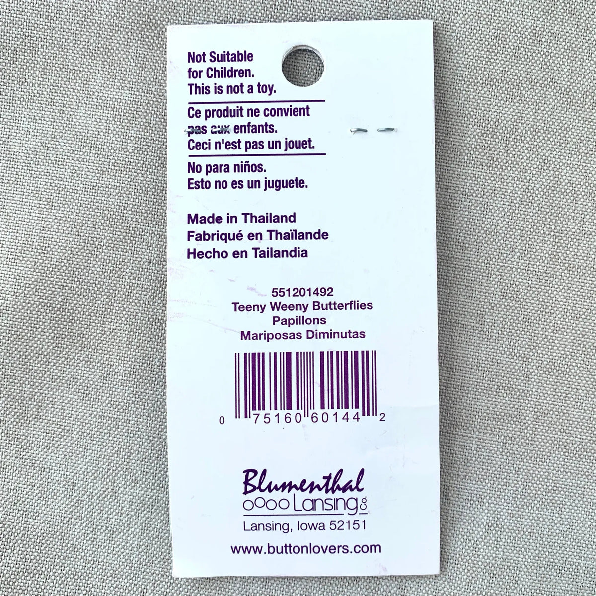 1492 Teeny Weeny Butterflies - Favorite Findings - 2 Hole Button - - Blue Purple Green