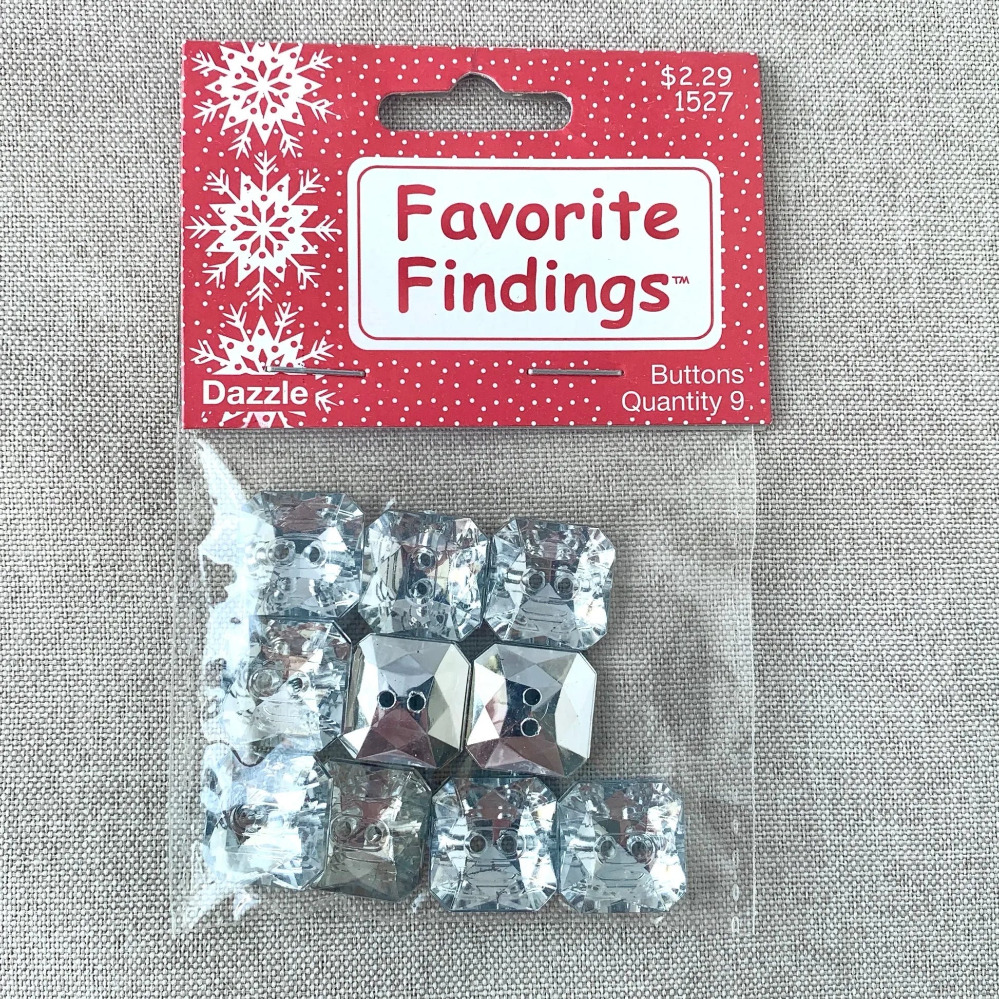 1527 Dazzle - Favorite Findings - 2 Hole Buttons - - Metallic