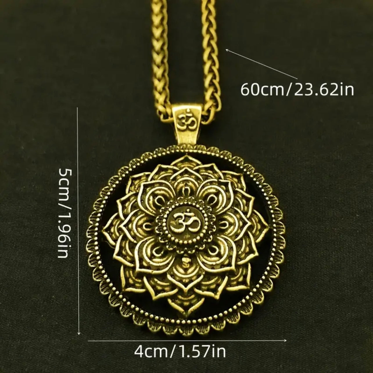 Classic Vintage Zen Yoga Metal Mandala Pendant Necklace, Gift For Men And Women