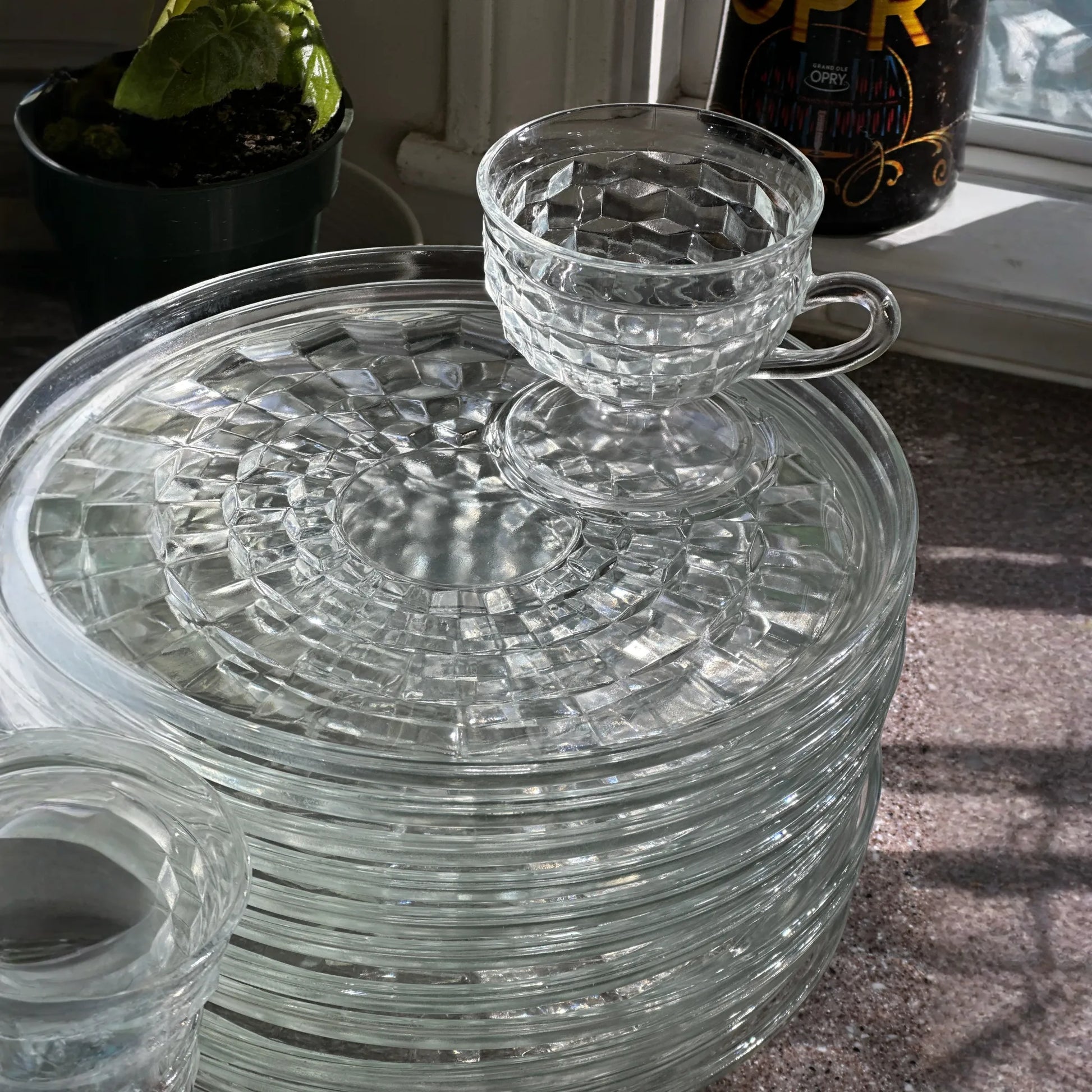 Whitehall Prism Cubist Snack Set and Punch Bowl