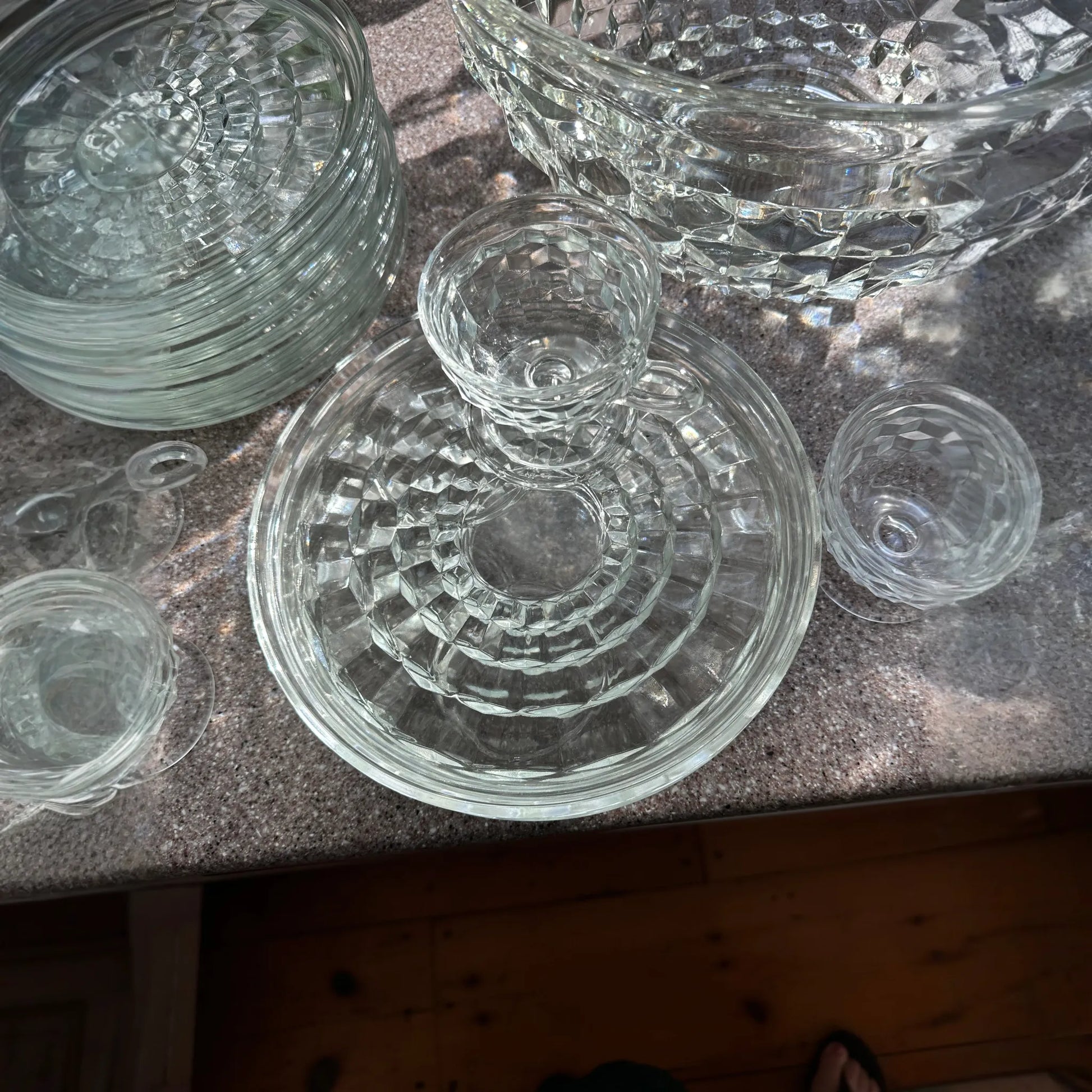 Whitehall Prism Cubist Snack Set and Punch Bowl