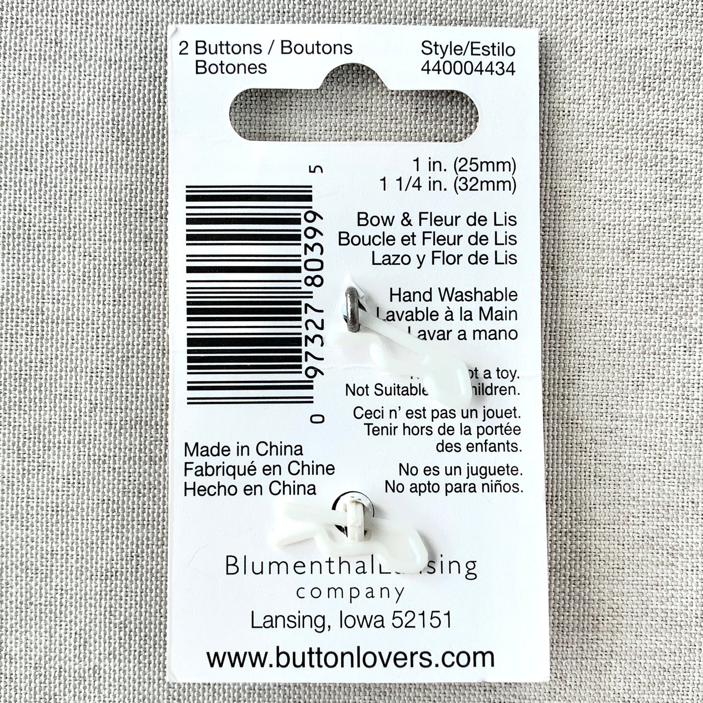 4434 Bow and Fleur de Lis - Collectors Buttons - 1 Hole Shank Buttons - Assorted Sizes - Silver Bronze