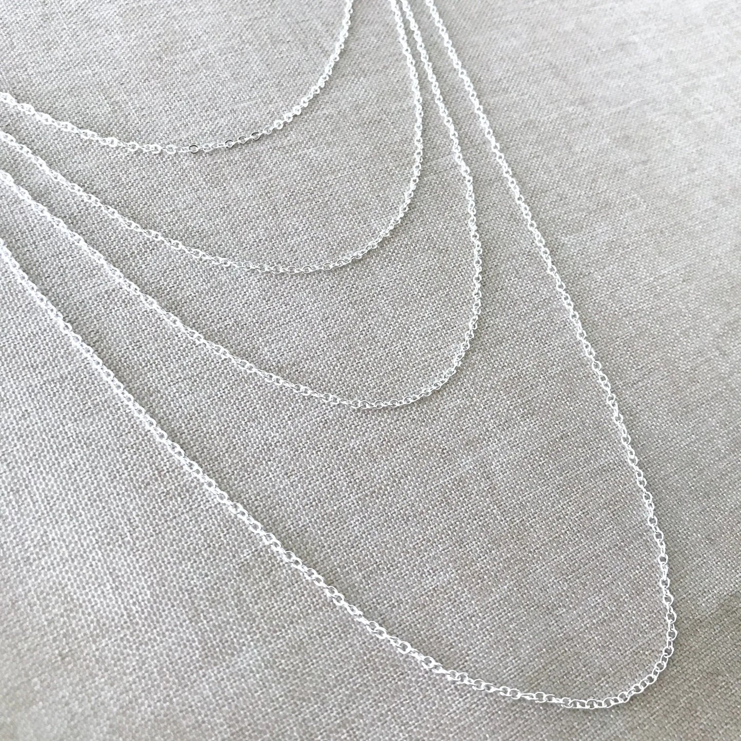 16" - 925 Sterling Silver Filled Necklace Chain - Dainty Fine - 16" - 16 Inch - Lobster Claw Clasp - .925 Stamped - Cable Chain