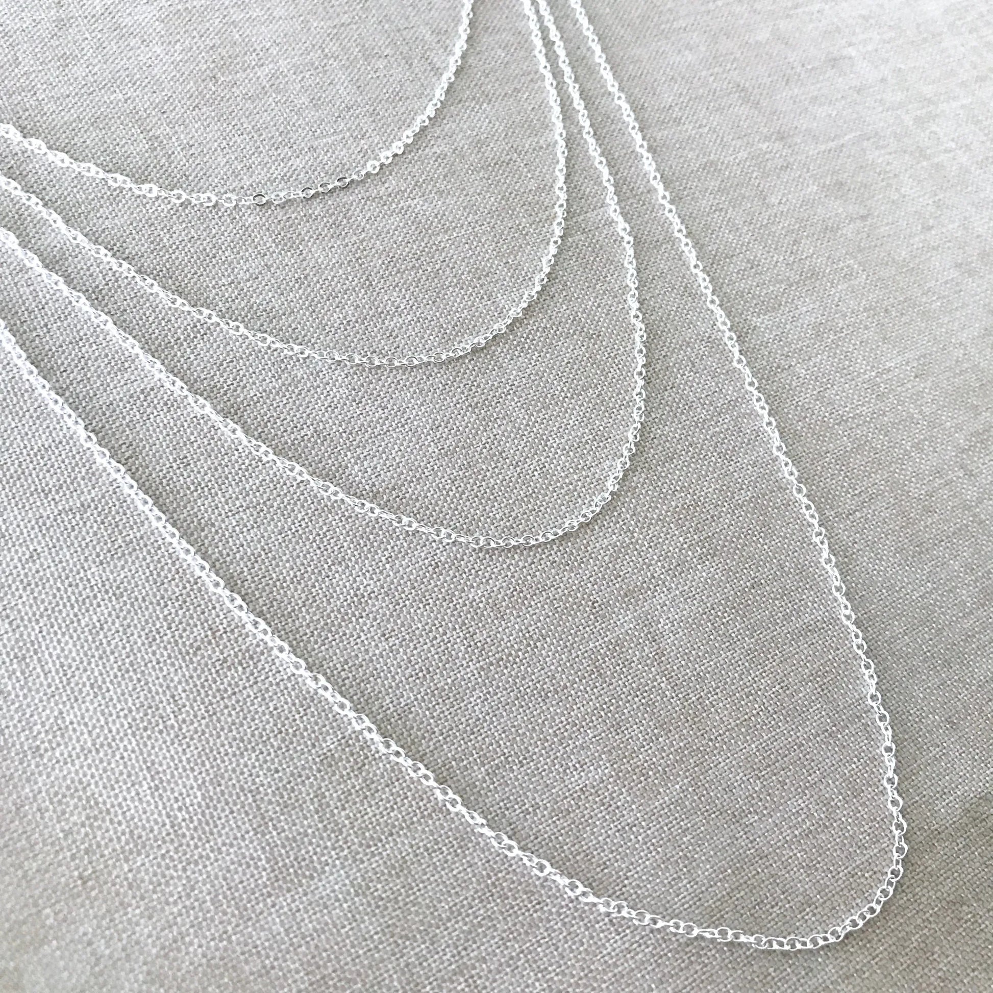 16" - 925 Sterling Silver Filled Necklace Chain - Dainty Fine - 16" - 16 Inch - Lobster Claw Clasp - .925 Stamped - Cable Chain