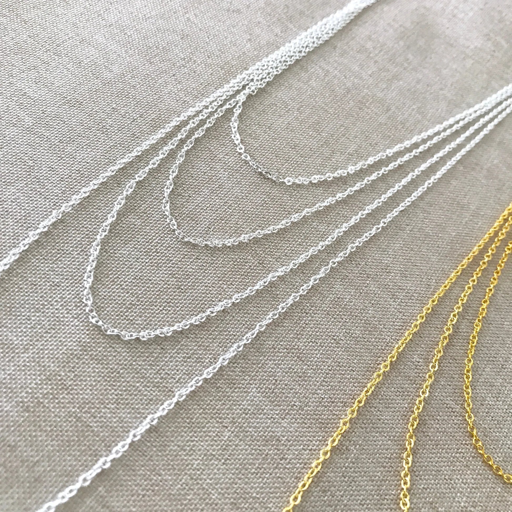 18" - 925 Sterling Silver Filled Necklace Chain - Dainty Fine - 18" - 18 Inch - Lobster Claw Clasp - .925 Stamped - Cable Chain - Silver fill