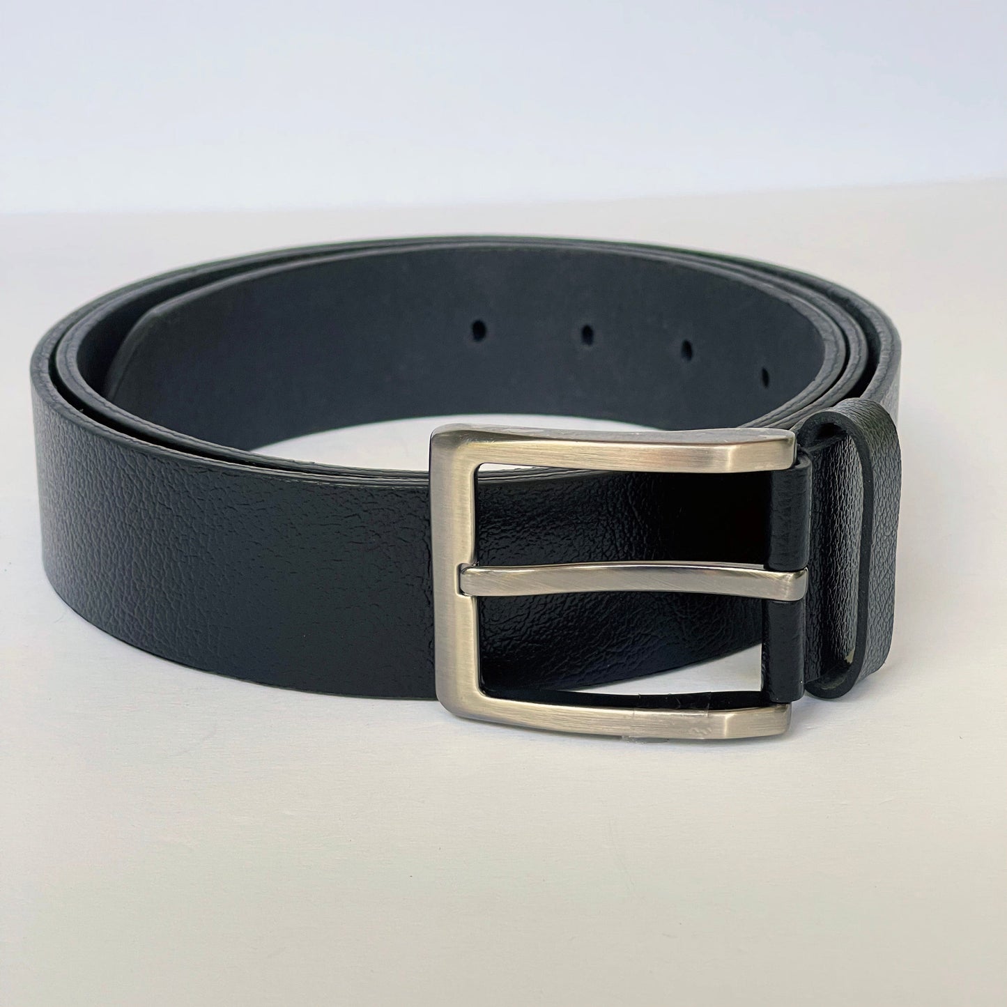 Elegant Handmade Thick Black Genuine Leather Belt, Textured, The Ultimate Official Gift for Men