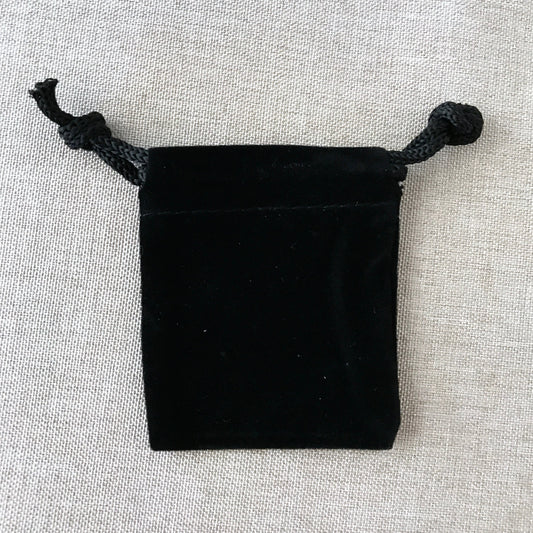 Black Velvet Drawstring Pouches - 2" x 2.5" - Black - Velvet Drawstring Bag