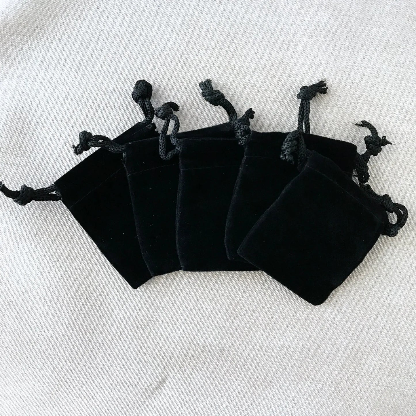 Black Velvet Drawstring Pouches - 2" x 2.5" - Black - Velvet Drawstring Bag
