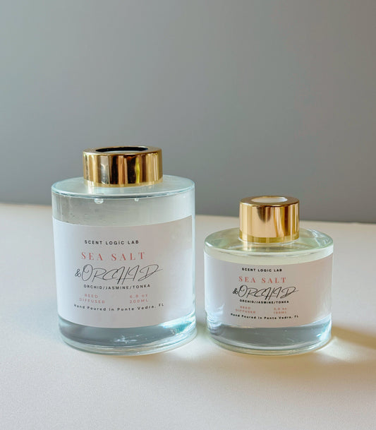 Sea Salt and Orchid Reed Diffuser – 100ml & 200ml | Hand-Poured Aroma for Home or Office