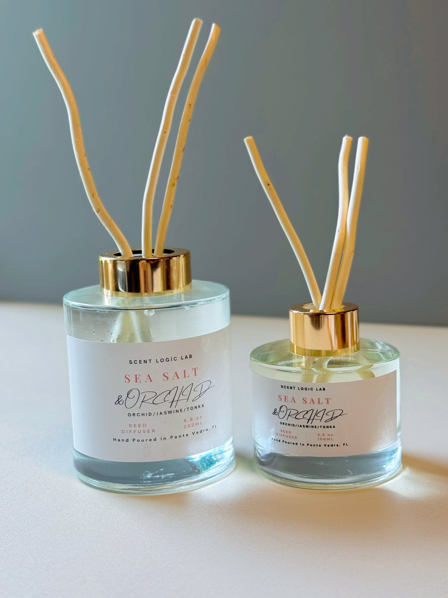 Sea Salt and Orchid Reed Diffuser – 100ml & 200ml | Hand-Poured Aroma for Home or Office