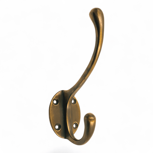 Classic Brass Hat & Coat Hook - Antique Brass
