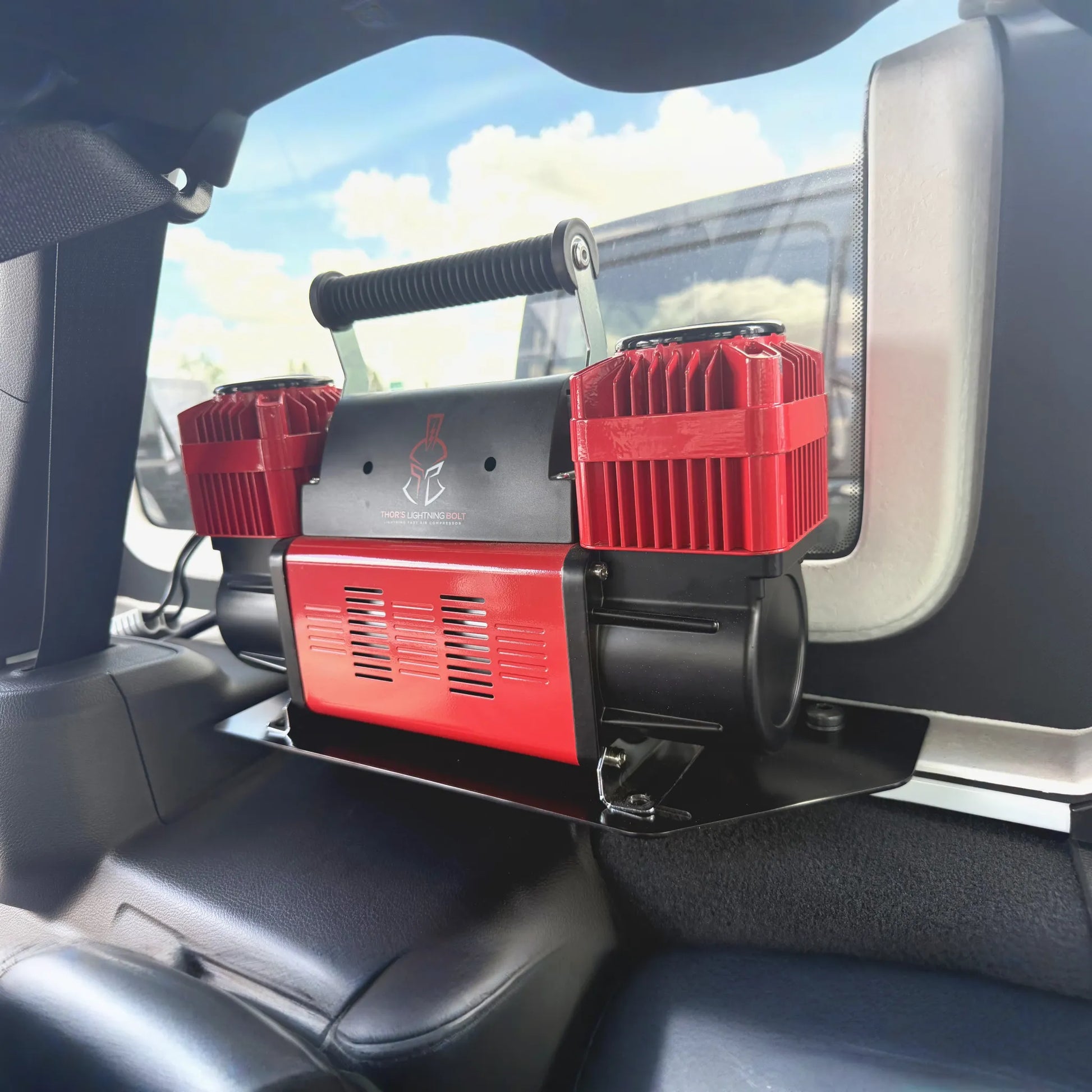 Thor's Lightning Refuge MOLLE Portable Air Compressor Storage Mount for Jeep Wrangler JLU 4-Door Hard Top 2018-2024