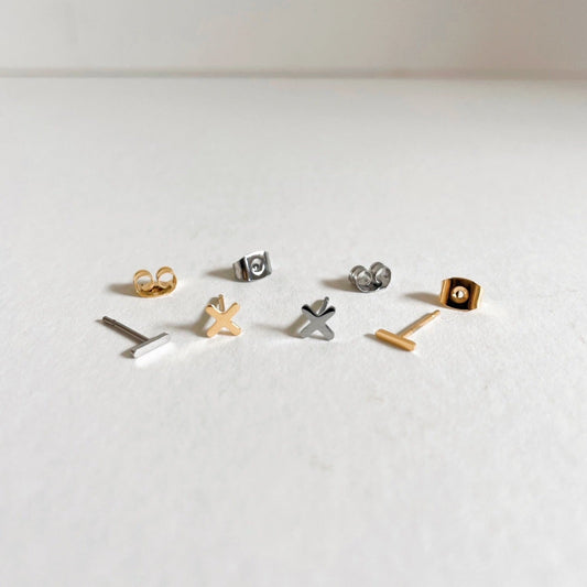 Mathematics Metal Stud Earrings