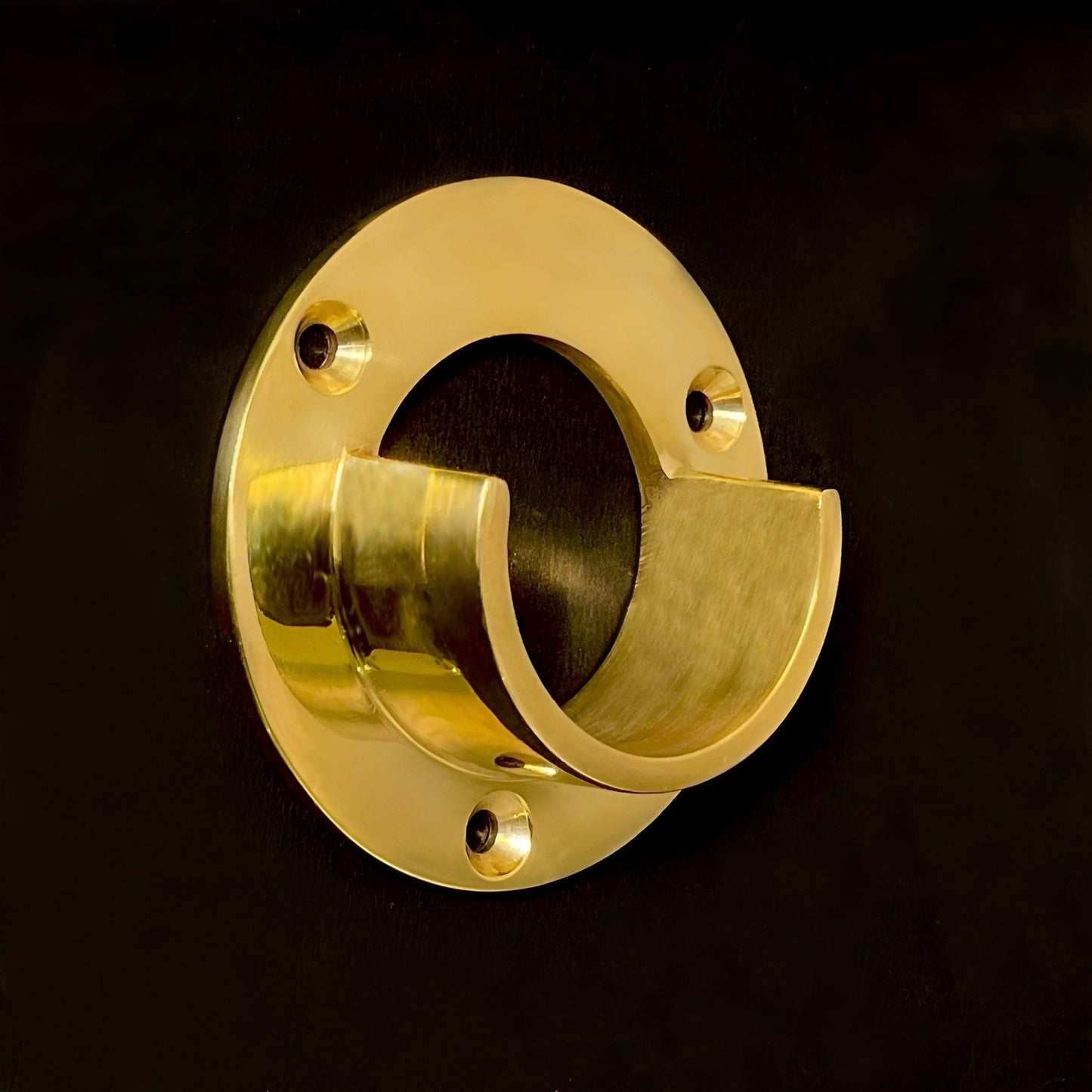Closet Rod Bracket Set for 1-1/4"- Unlacquered Polished Brass